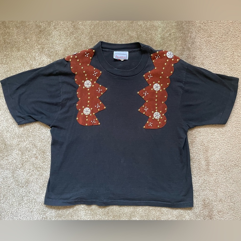 Vintage Patchwork Cowgirl Oversized T-Shirt